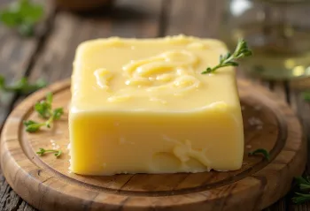 Krémové maslo zo sladkej smotany v malej nádobe na rustikálnom povrchu