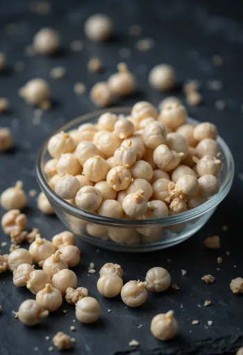 Celé biele korenie v drevenej miske a na svetlom podklade