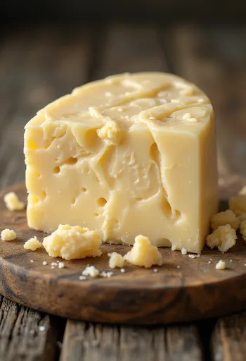 Biely cheddar syr v bielej keramickej miske na drevenom stole