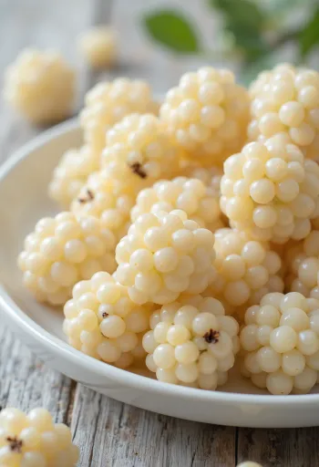 Čerstvé plody moruše bielej (Morus alba) prekrojené a vcelku na čistom povrchu