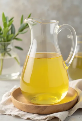 Rafinovaný palmový olej v miske a spracovaná dužina