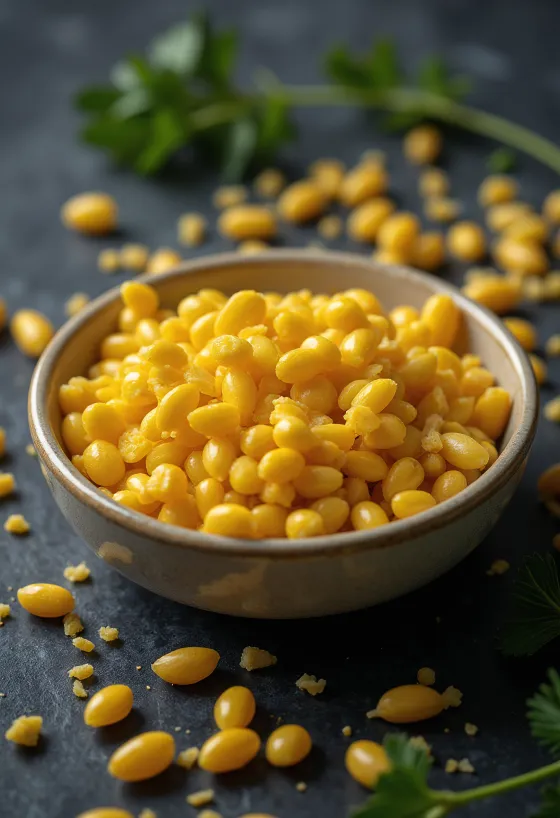 Kvalitné zrná domáceho pšena s prirodzenou farbou a štruktúrou