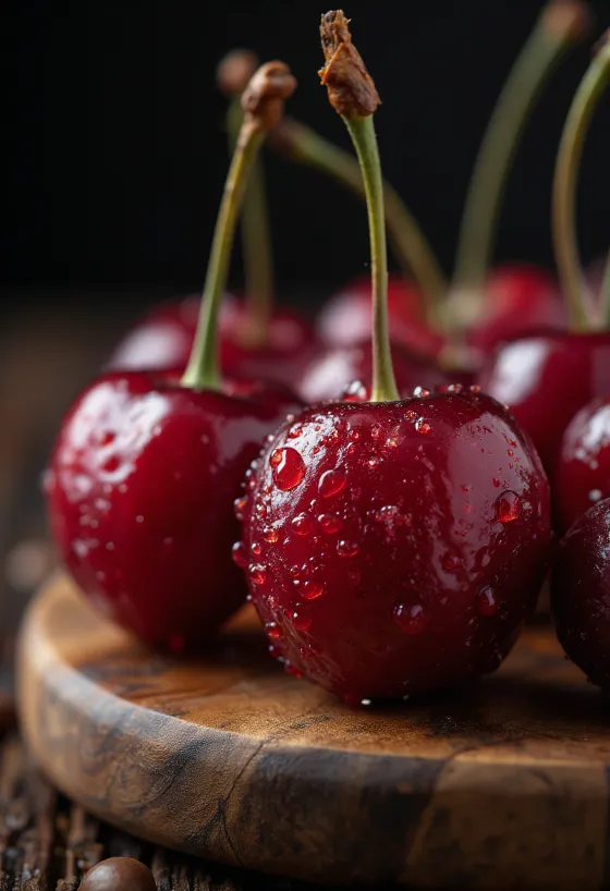 Zrelé kávové čerešne, otvorené aj celé v miske