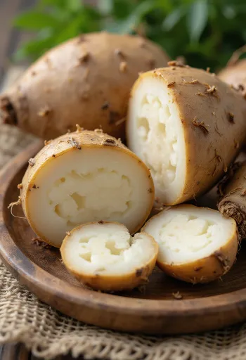 Celá hľuza malanga s drsnou hnedou šupkou