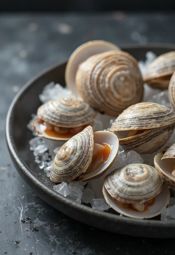 Čerstvé mušle Cherrystone pripravené na pečenie