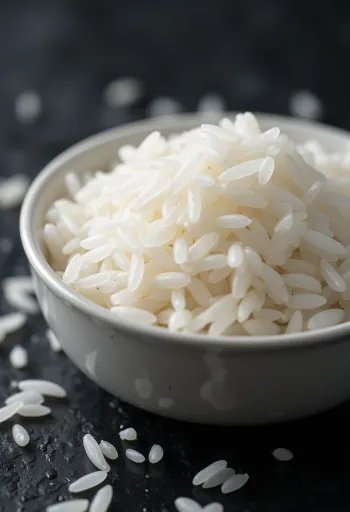 Miska čerstvo uvarenej, nadýchanej jazmínovej ryže