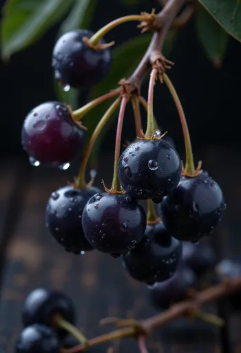 Bobule jarabiny, žiarivá červená farba a mierne vráskavý povrch