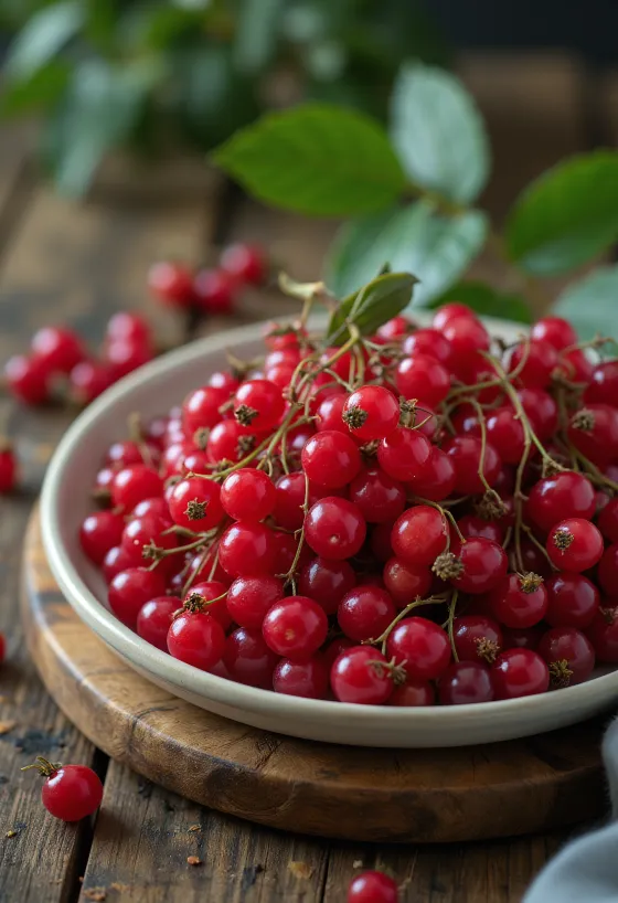 Bobule bazy červenej, sýta červená farba a jemne lesklý povrch