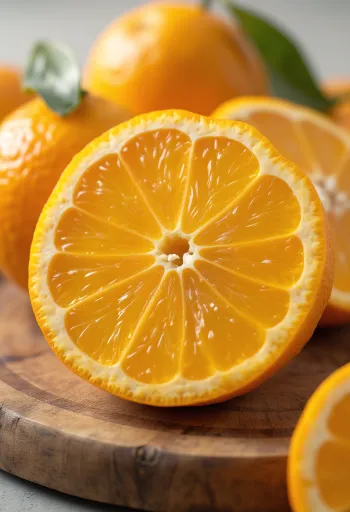 Čerstvé pomaranče vcelku a rozpolené, v miske a na drevenom stole, s čerstvo vylisovanou šťavou