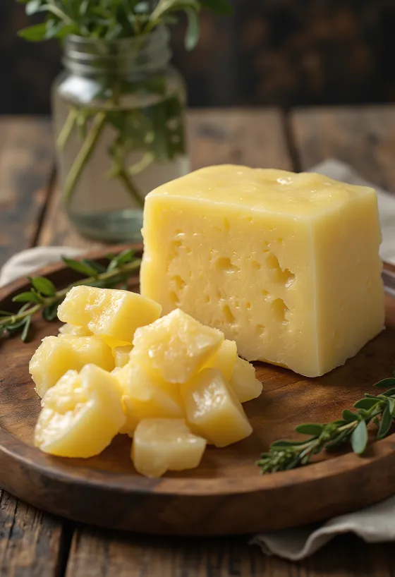 Surový hovädzí loj v malej miske obklopený kúskami čistého tuku