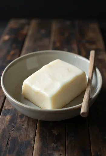 Surová bravčová masť v miske obklopená kúskami nespracovaného tuku