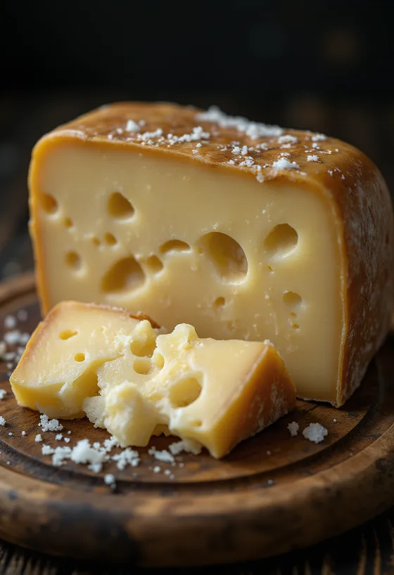 Čerstvý syr Parmigiano Reggiano v bielej keramickej miske na drevenom stole