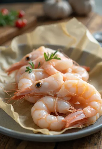 Čerstvé mäso scampi (homár štíhly) na ľade s citrónom a petržlenovou vňaťou