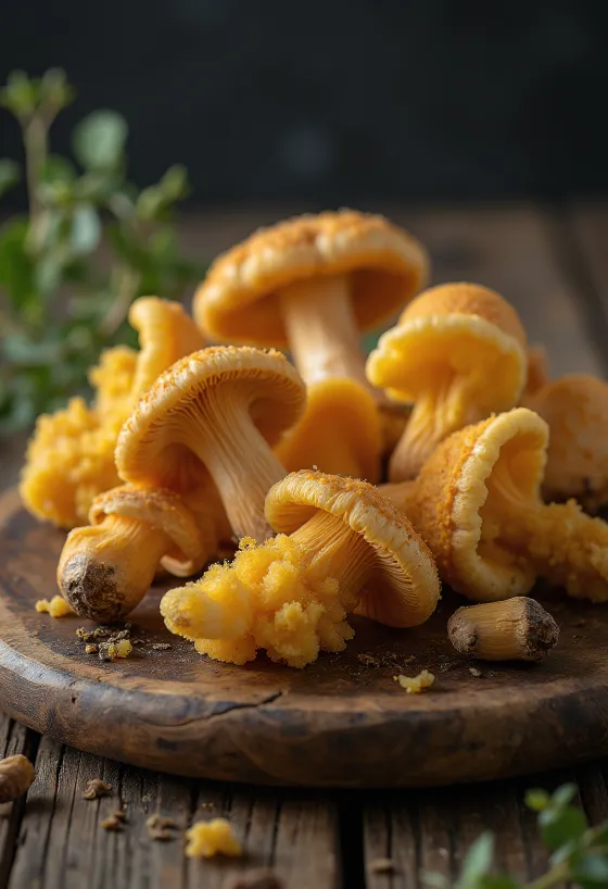 Očistená a nakrájaná plamienka zimná na drevenej doske