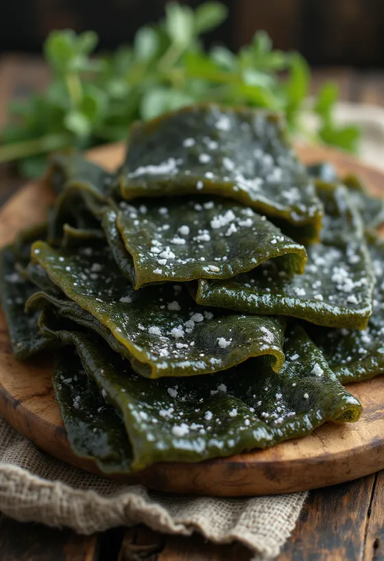 Sušená morská riasa Kombu, tmavá a hrubá