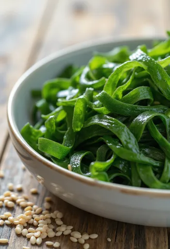 Sušená morská riasa Wakame, tmavozelená