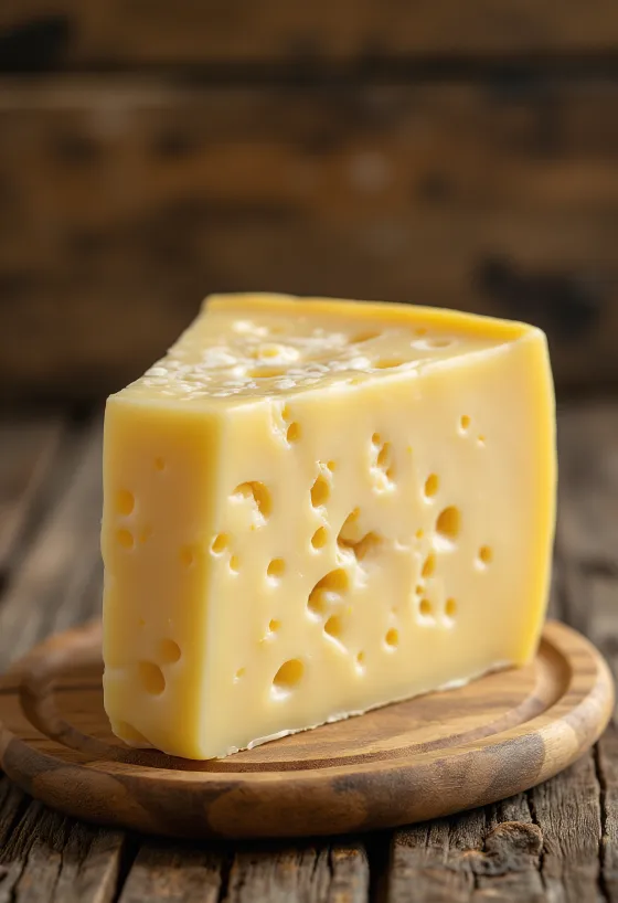 Čerstvý syr Trappista v bielej keramickej miske na drevenom stole