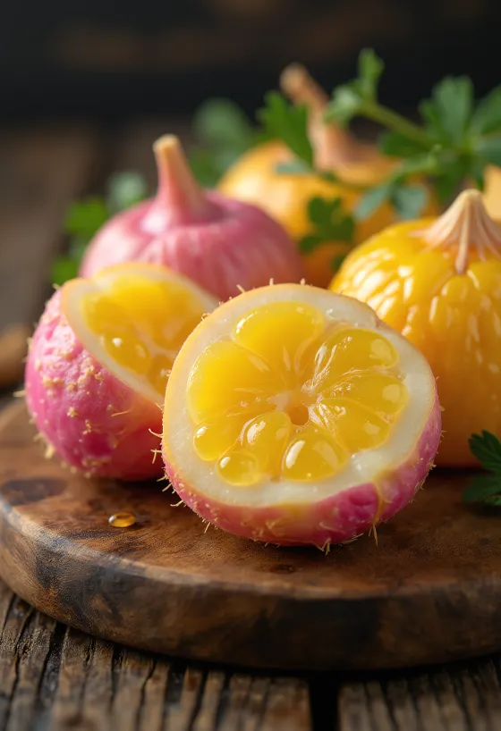 Sušené hľuzy ulluco s detailnou textúrou a prirodzenými farbami