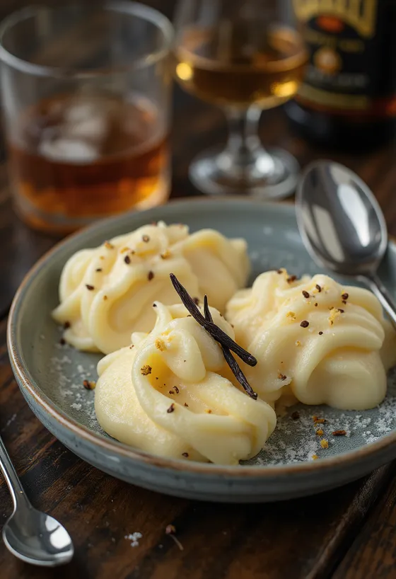 Parfait z Bourbon vanilky pripravené na podávanie