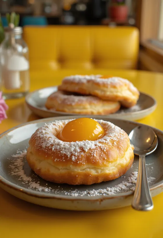 Tradičné maďarské šišky Kreppel servírované na tanieri