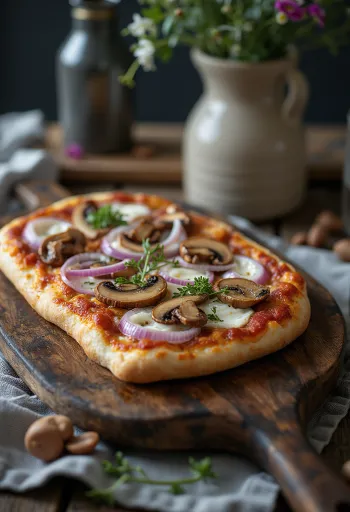Pizza Finlandese so sobím mäsom, kyslou smotanou a červenou cibuľou