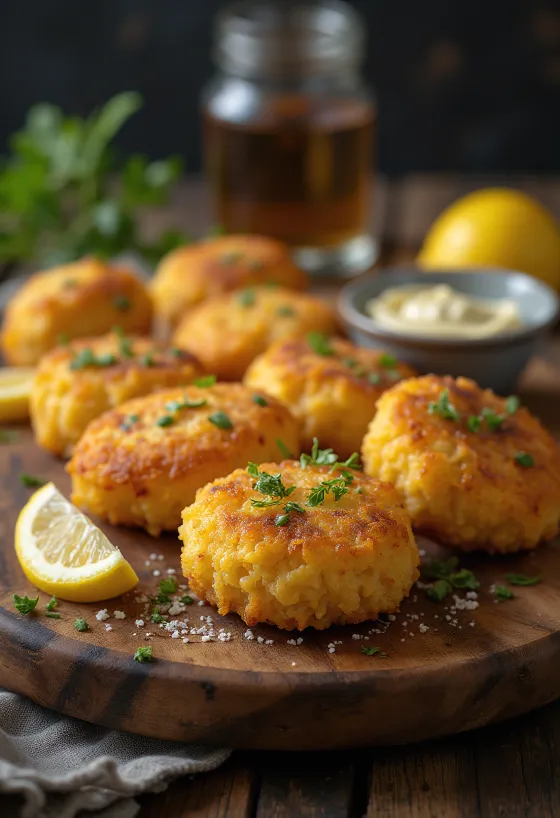 Bolinho de bacalhau s cícerom, chrumkavé rybie guľôčky na tanieri