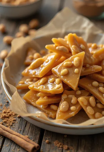 Chikki so škoricou, podávané s praženými arašidmi