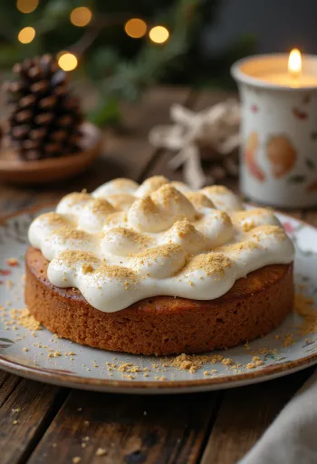 Vianočná korenená torta zdobená škoricou a zlatým práškom