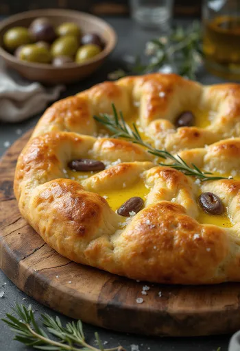 Pizza Focaccia so soľou a olivovým olejom z Ligúrie