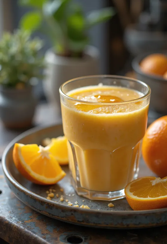 Pomarančovo-vanilkové smoothie v pohári
