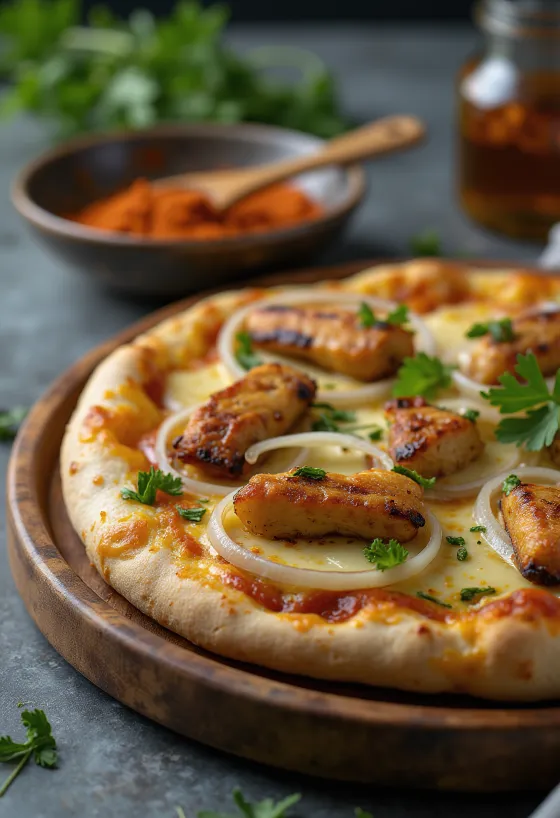 Servírovaná Pizza Ghanaian Style