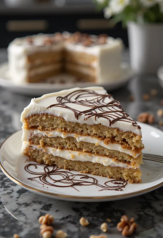Servírovaná Esterházyho torta