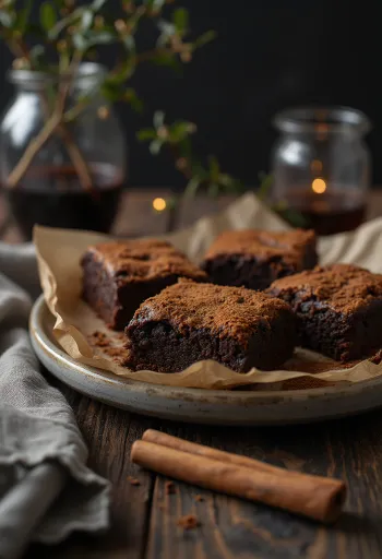 Servírované škoricové brownie