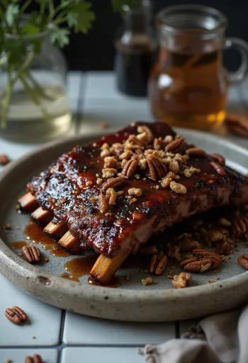 Údené BBQ bravčové rebrá s pekanovou glazúrou