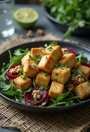 Limetkové pečené tofu s repovým šalátom