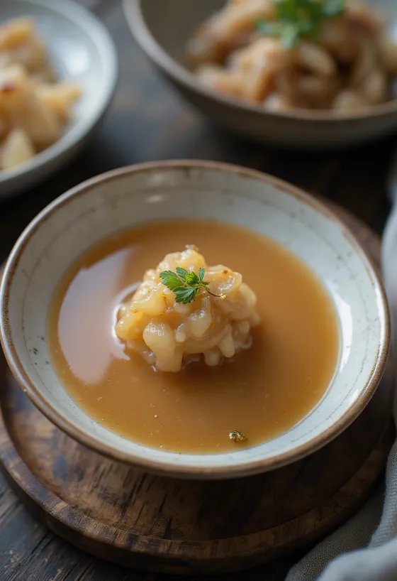 Miso omáčka podávaná s grilovanou zeleninou