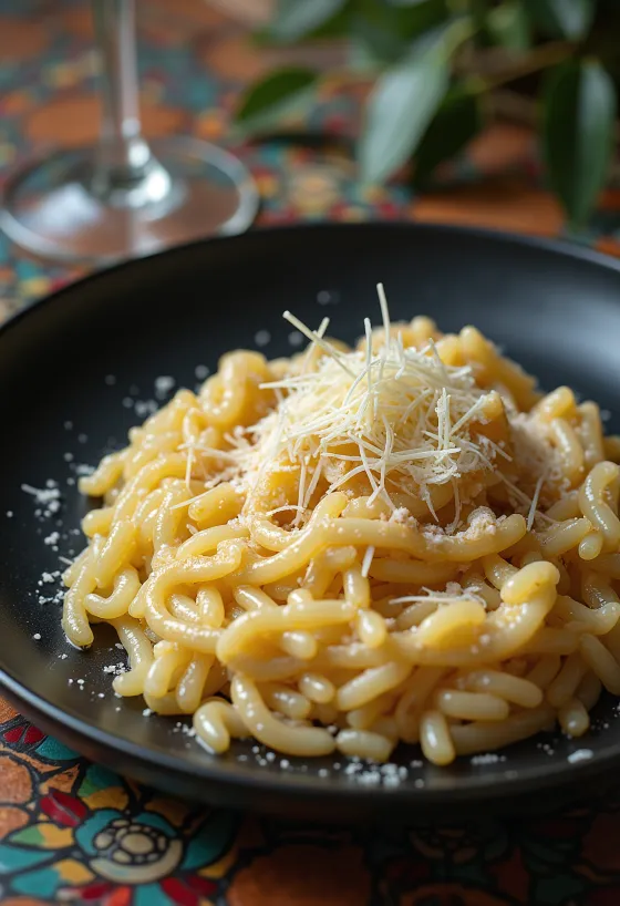 Talianske rizoto s krémovou konzistenciou, zdobené syrom a bylinkami