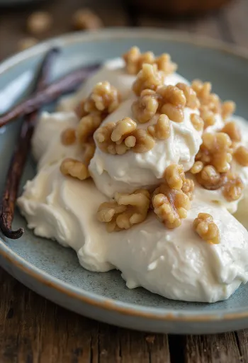 Orechové parfé naservírované