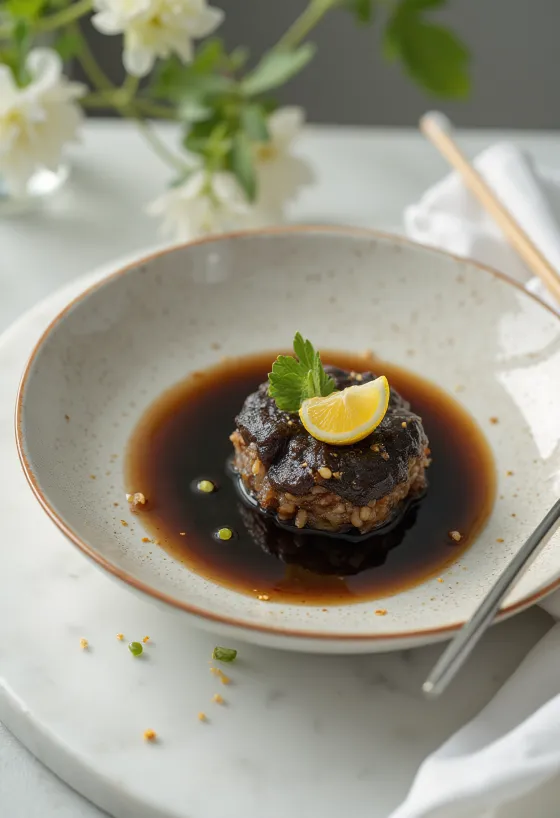 Omáčka Ponzu servírovaná so sashimi