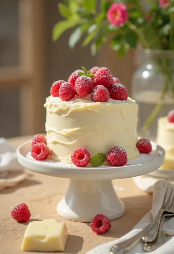 Servírovaná torta z bielej čokolády