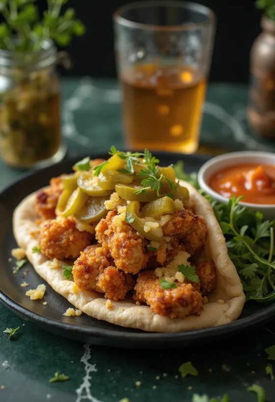 Chicken Shawarma podávaná v pita chlebe