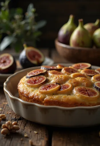 Servírovaná figovo-orechová torta