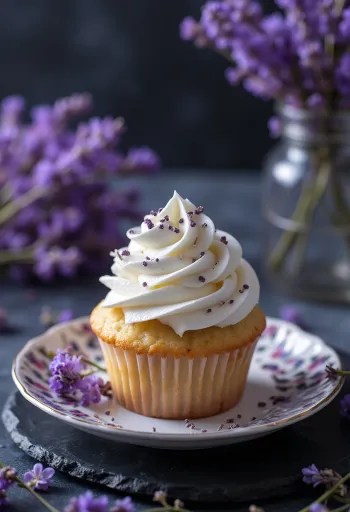 Čerstvo upečené levanduľové cupcaky