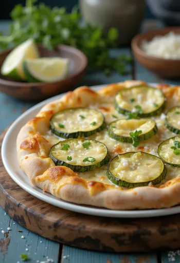Pizza al Zucchini s cuketou a syrmi