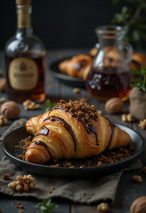 Servírované likérové croissanty