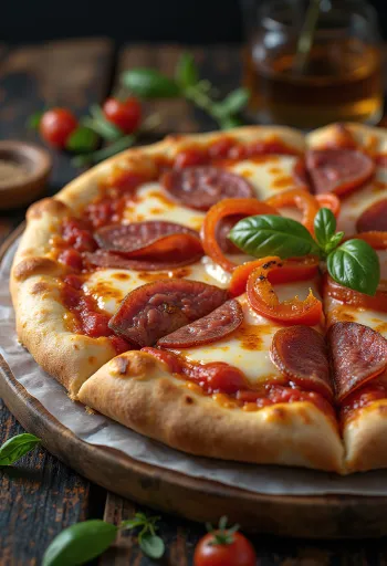 Pizza alla Campagnola so salámou a zeleninou