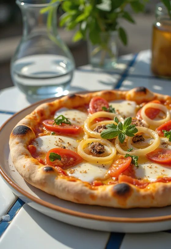 Pizza Pugliese s cibuľou a ančovičkami