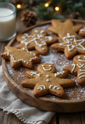 Medovníčky na tanieri s vianočnou dekoráciou