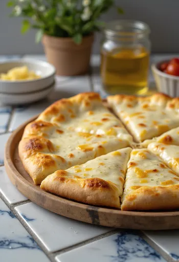Pizza alla Crema s krémovým syrom a bazalkou