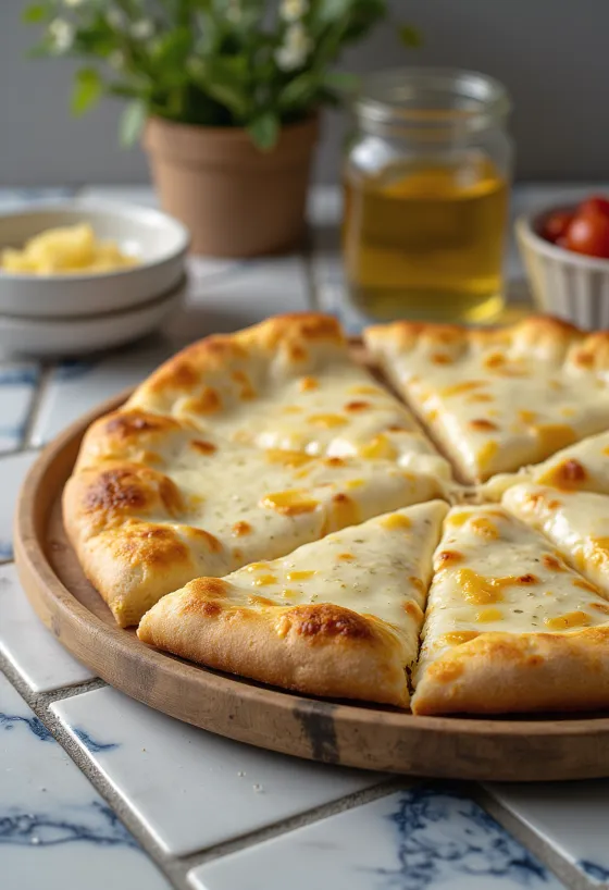 Pizza alla Crema s krémovým syrom a bazalkou